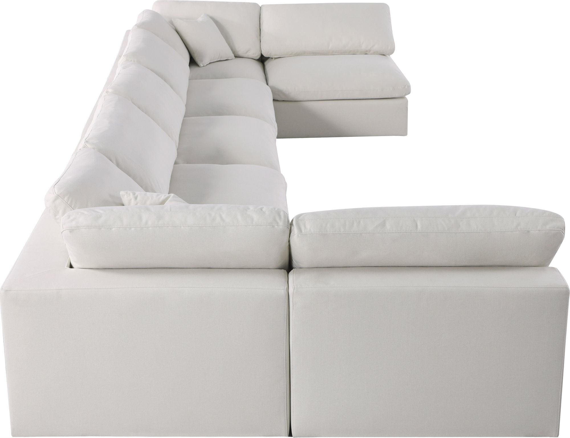 Serene 197" 7-Piece Linen Fabric Deluxe Comfort Modular Sectional