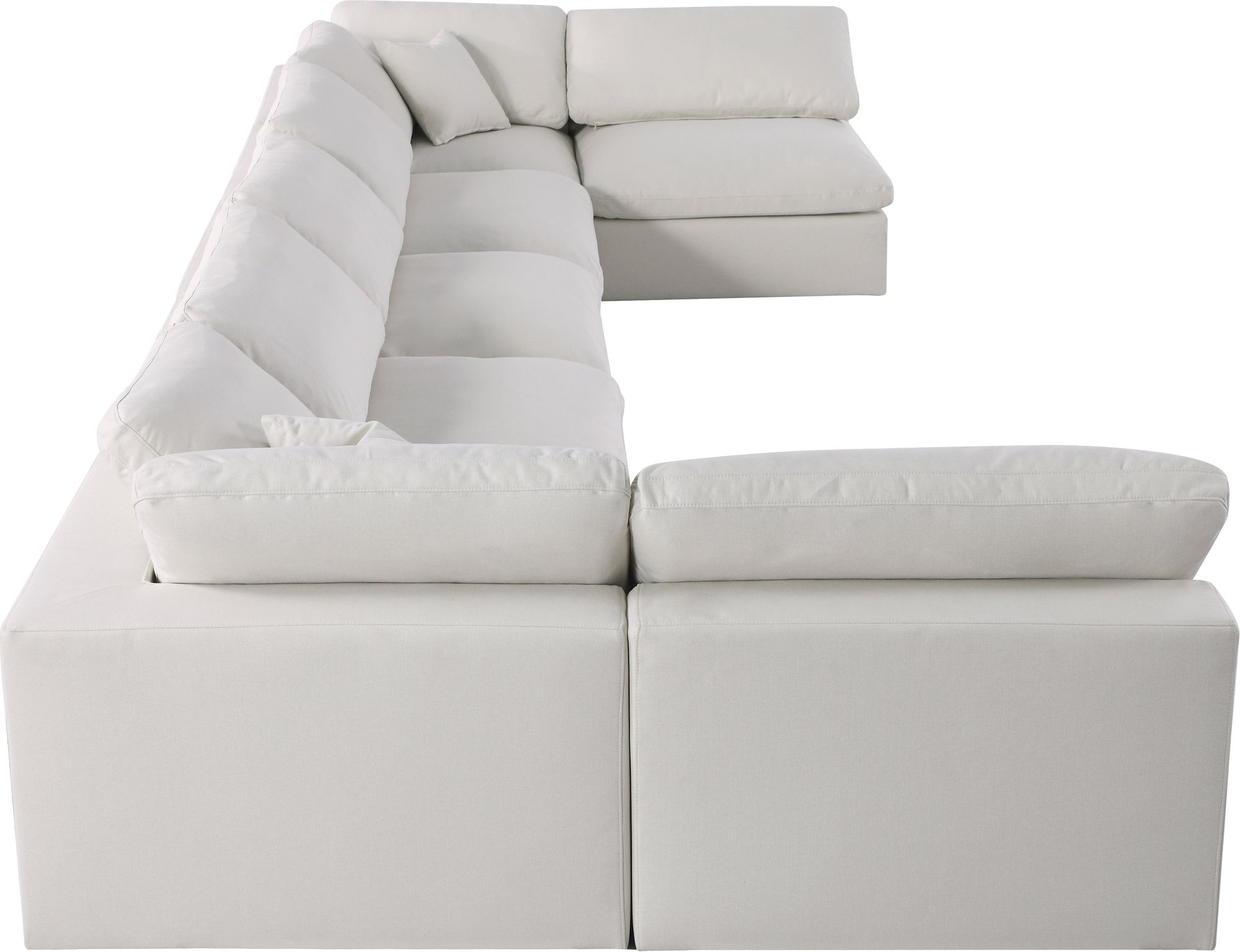 Serene 197" 7-Piece Linen Fabric Deluxe Comfort Modular Sectional