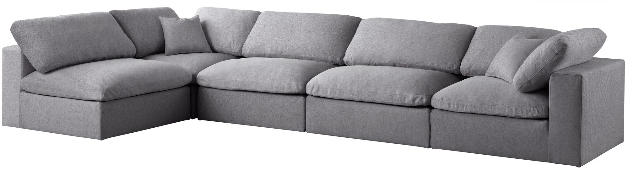 Serene 158" 5-Piece Linen Fabric Deluxe Comfort Modular Corner Sectional