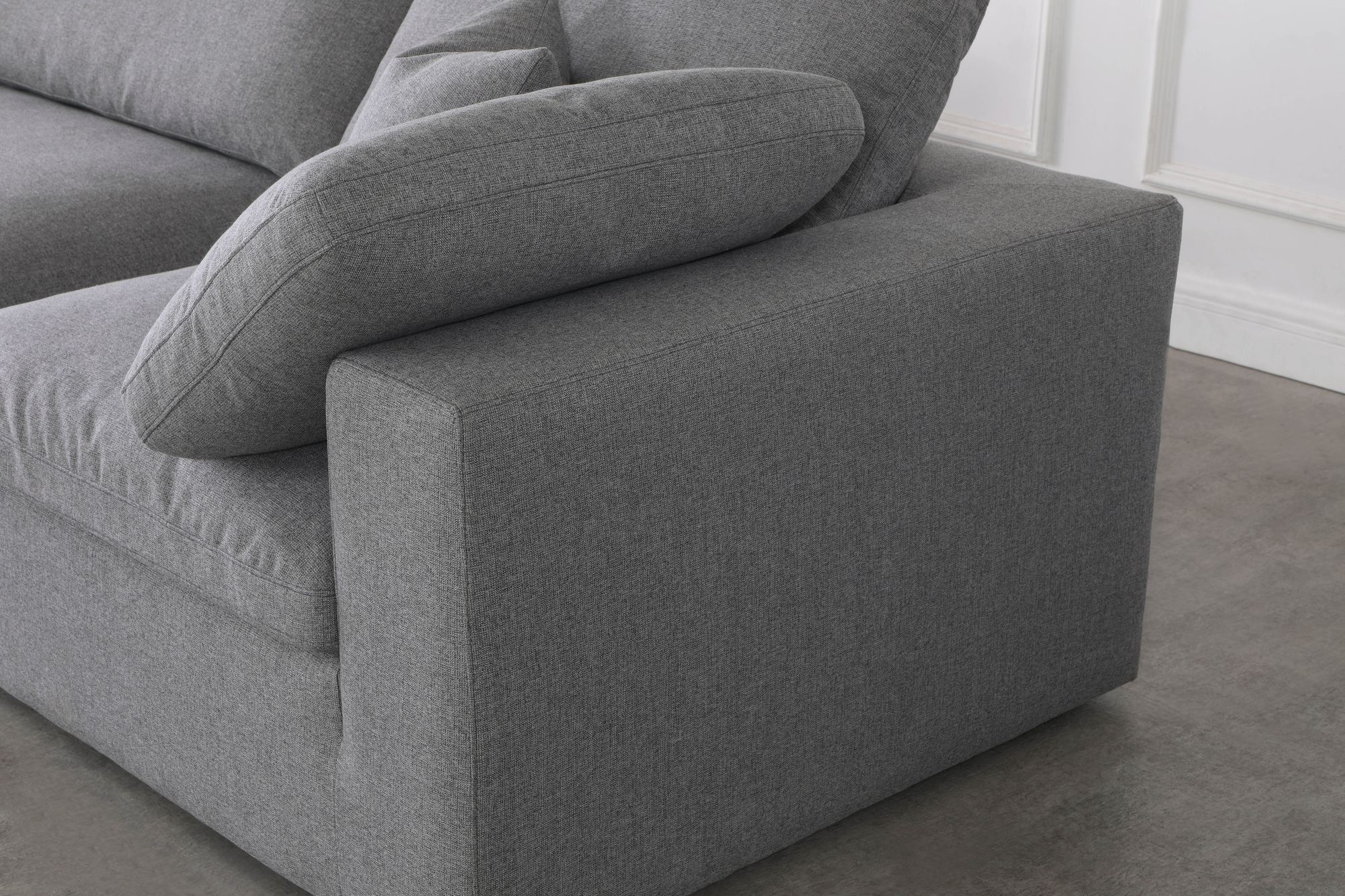 Serene 158" 5-Piece Linen Fabric Deluxe Comfort Modular Corner Sectional