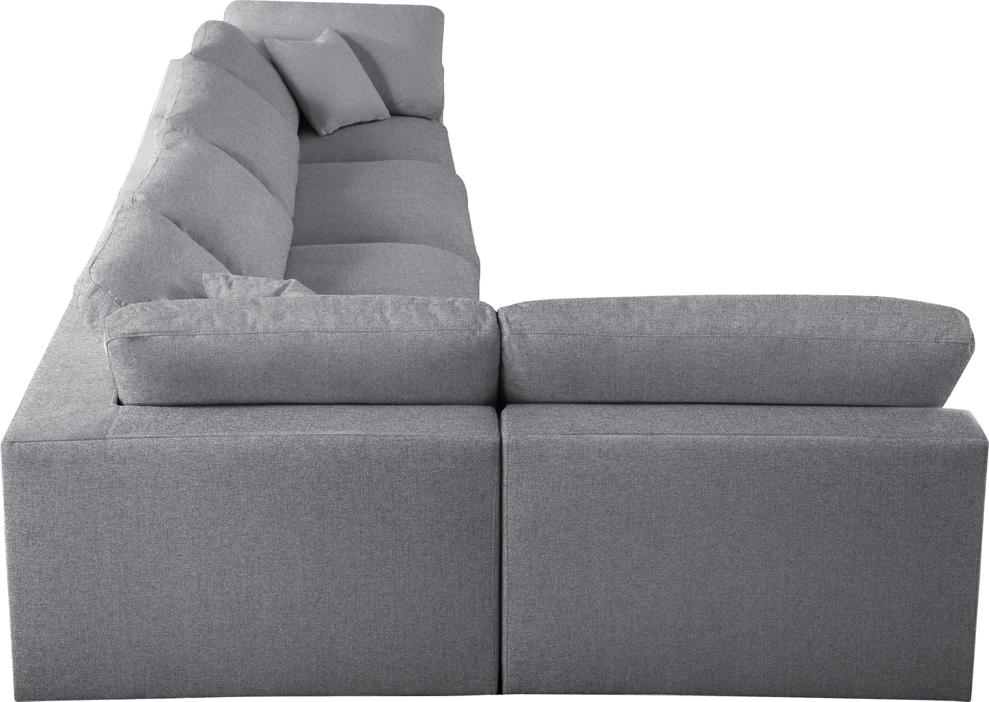 Serene 158" 5-Piece Linen Fabric Deluxe Comfort Modular Corner Sectional