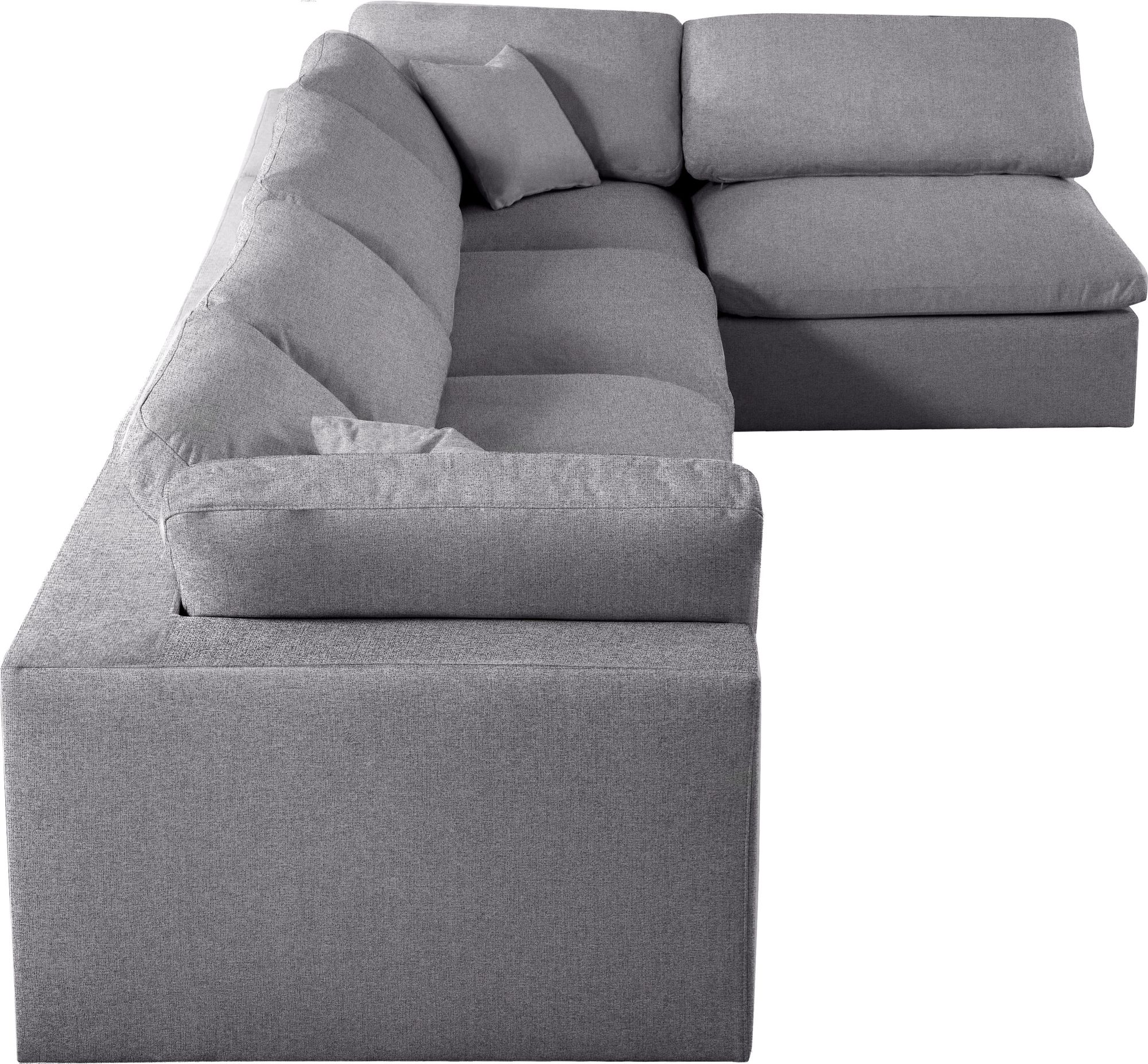Serene 158" 5-Piece Linen Fabric Deluxe Comfort Modular Corner Sectional