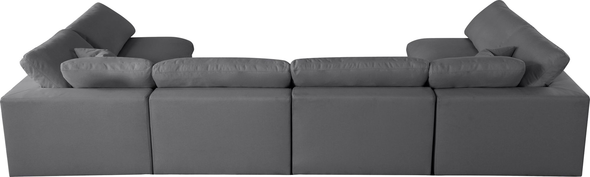 Serene 158" 6-Piece Linen Fabric Deluxe Comfort Modular U-Shape Corner Sectional