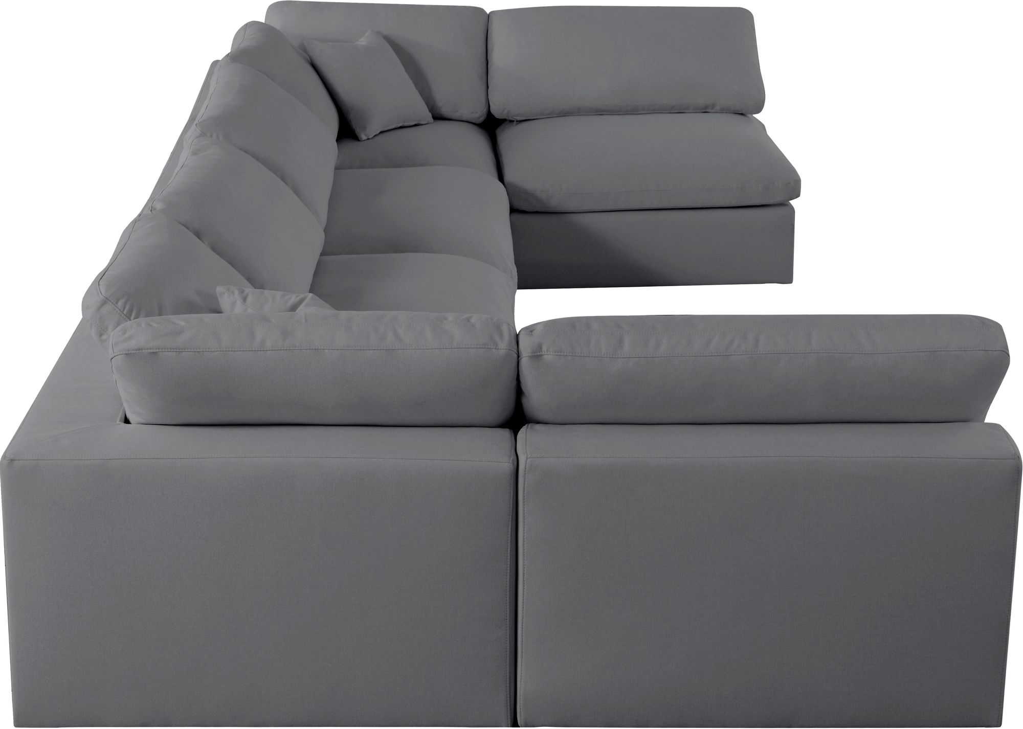 Serene 158" 6-Piece Linen Fabric Deluxe Comfort Modular U-Shape Corner Sectional