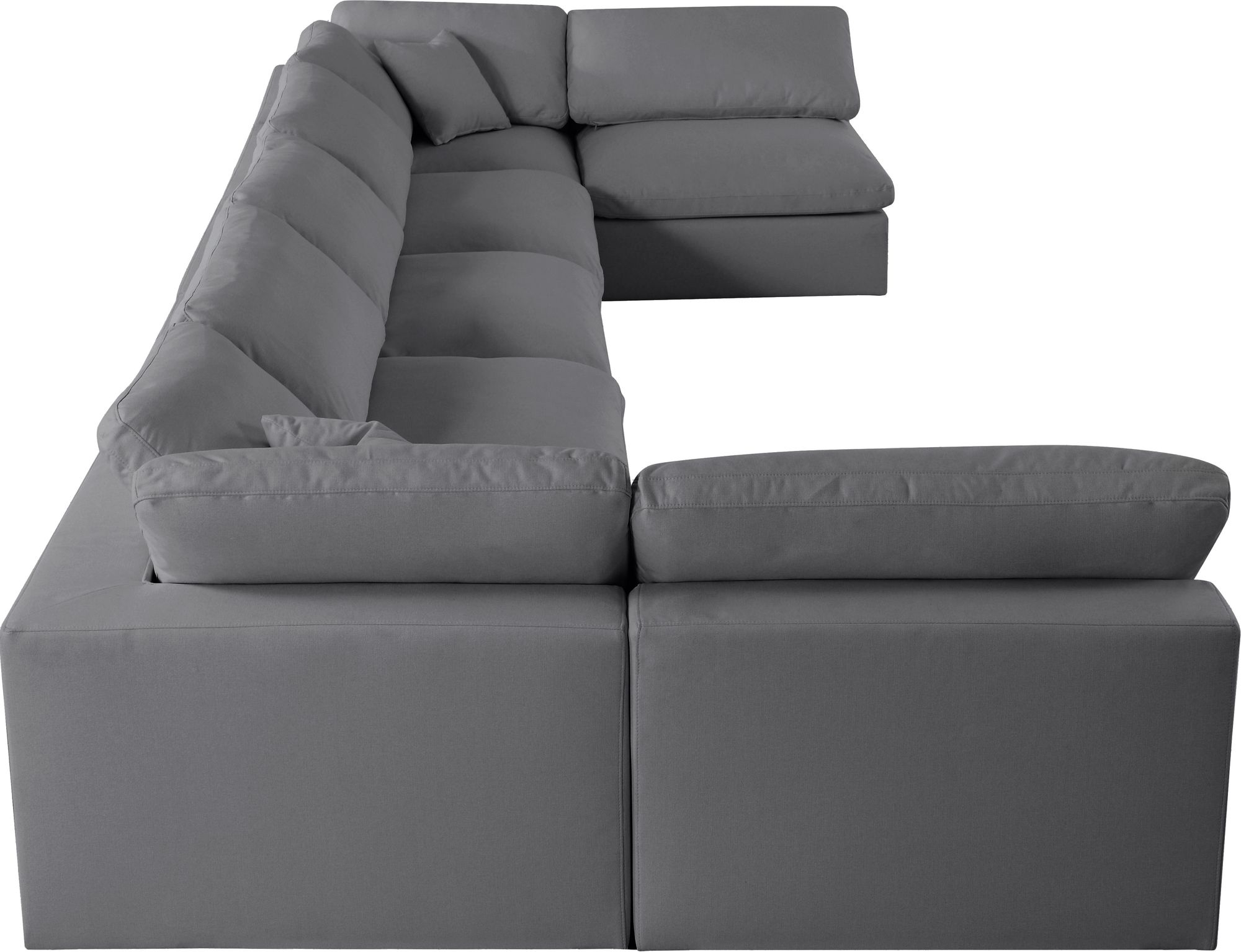 Serene 197" 7-Piece Linen Fabric Deluxe Comfort Modular Sectional