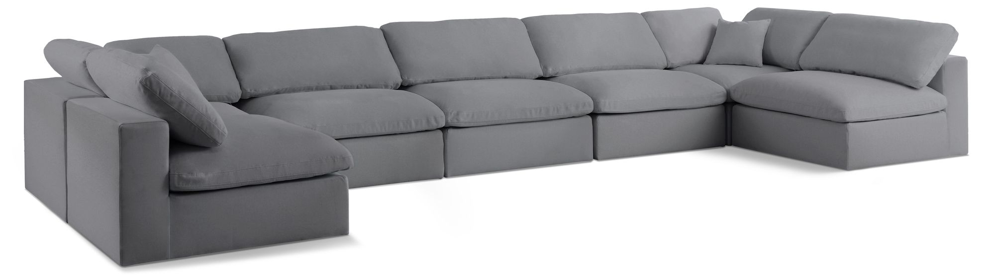 Serene 197" 7-Piece Linen Fabric Deluxe Comfort Modular Sectional
