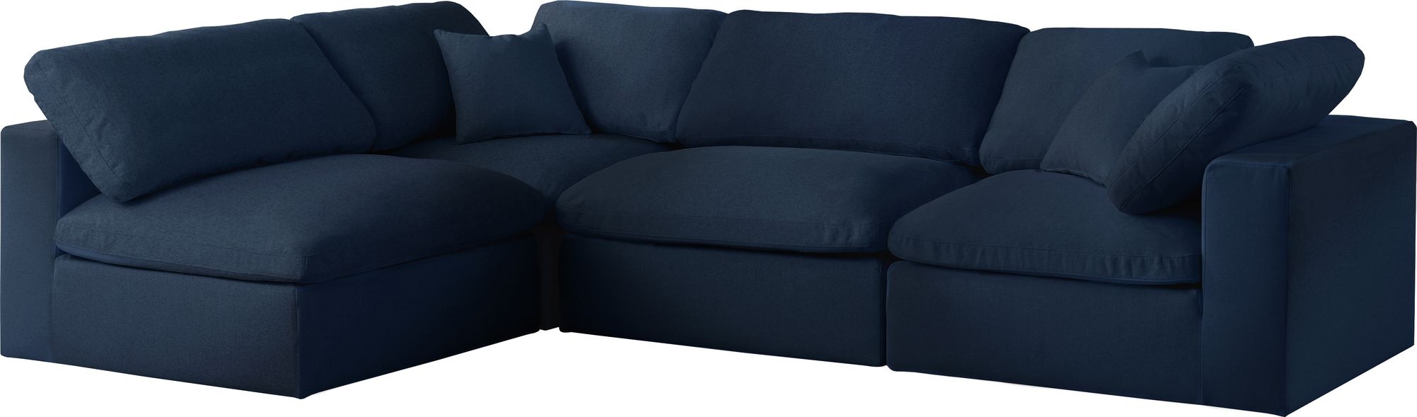Serene 119" 4-Piece Linen Fabric Deluxe Comfort Modular Sectional
