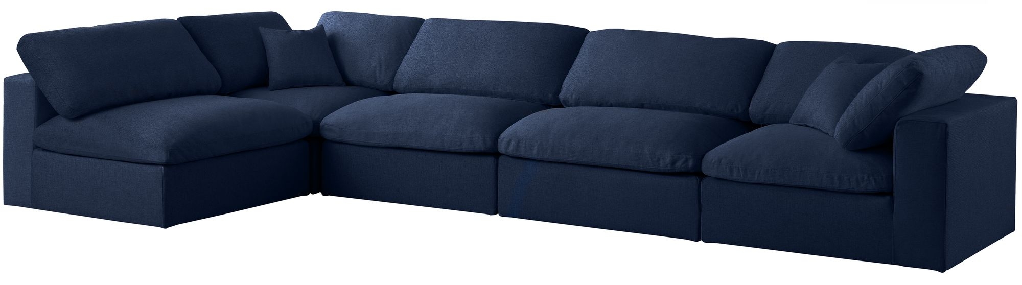 Serene 158" 5-Piece Linen Fabric Deluxe Comfort Modular Corner Sectional