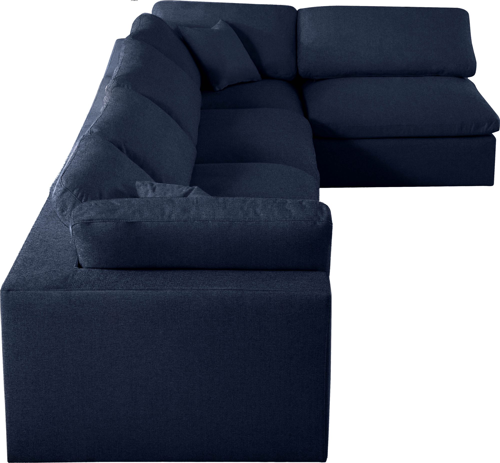 Serene 158" 5-Piece Linen Fabric Deluxe Comfort Modular Corner Sectional