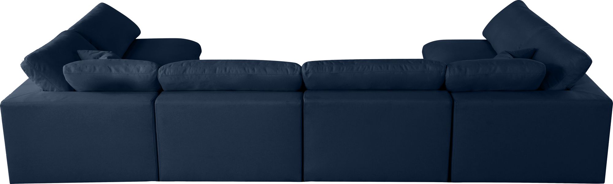 Serene 158" 6-Piece Linen Fabric Deluxe Comfort Modular U-Shape Corner Sectional