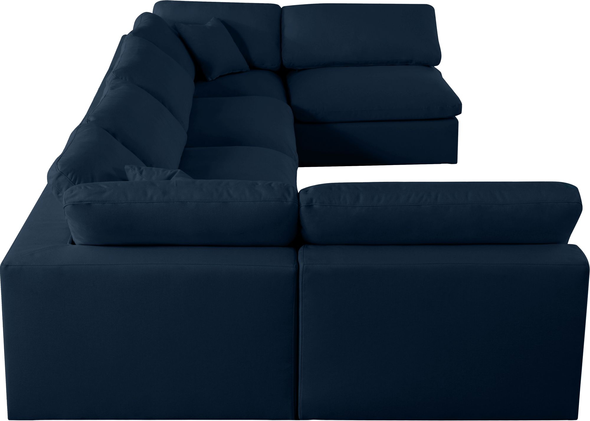 Serene 158" 6-Piece Linen Fabric Deluxe Comfort Modular U-Shape Corner Sectional