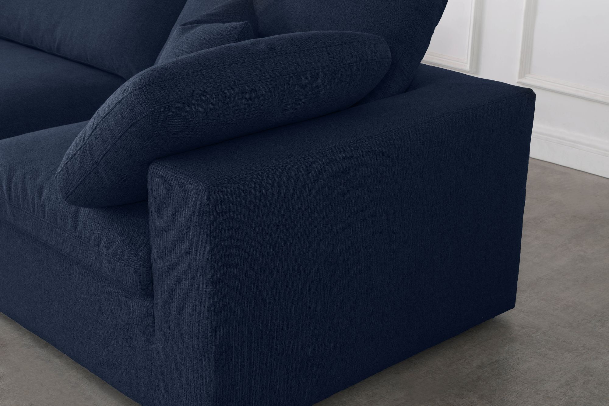 Serene 197" 7-Piece Linen Fabric Deluxe Comfort Modular Sectional