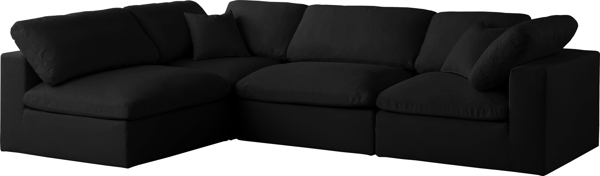 Plush 105" 4-Piece Velvet Standard Comfort Modular Corner Sectional