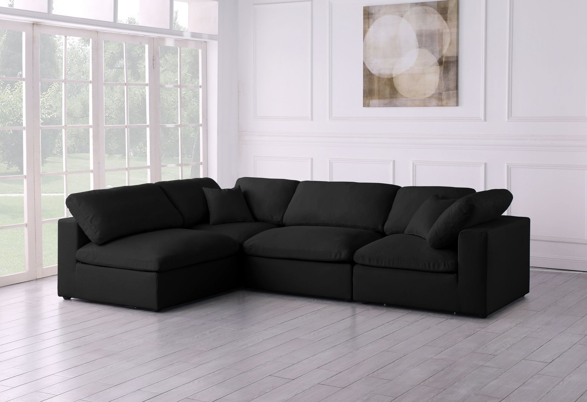 Plush 105" 4-Piece Velvet Standard Comfort Modular Corner Sectional