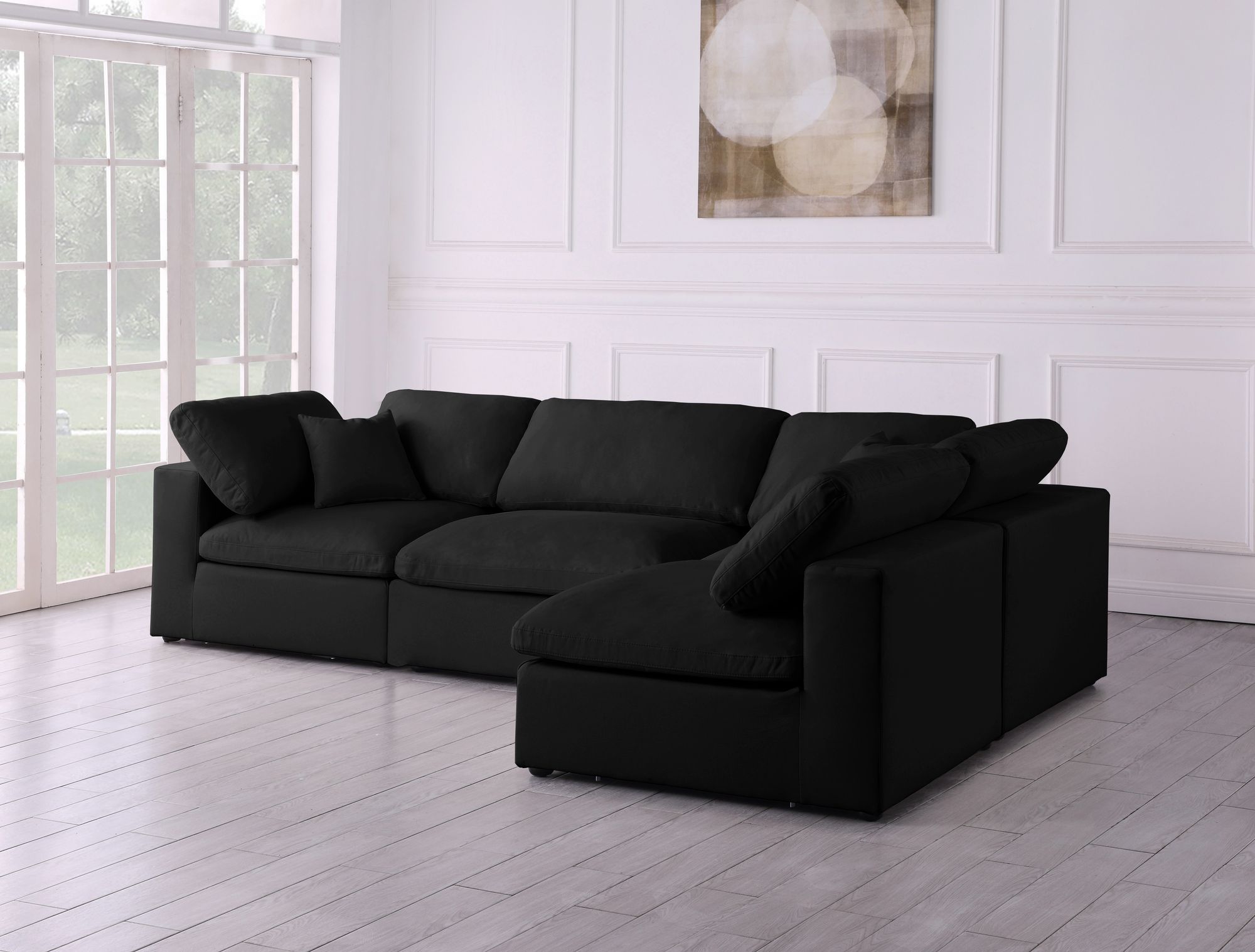 Plush 105" 4-Piece Velvet Standard Comfort Modular Corner Sectional