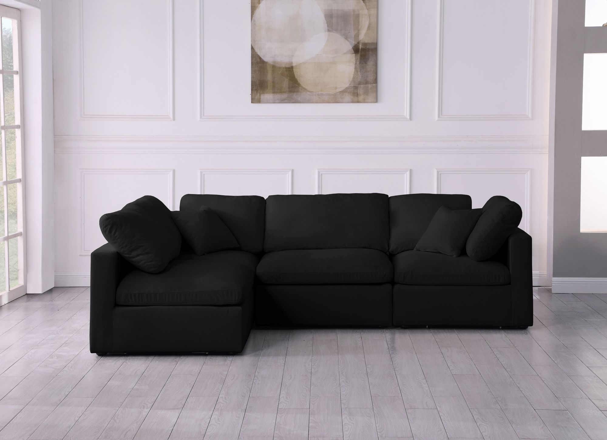 Plush 105" 4-Piece Velvet Standard Comfort Modular Corner Sectional