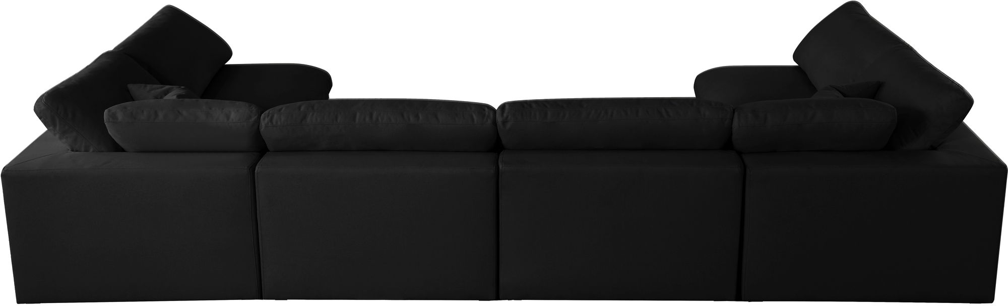 Plush 140" 6-Piece Velvet Standard Comfort Modular U-Shape Corner Sectional