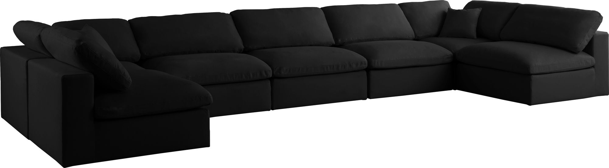Plush 175" 7-Piece Velvet Standard Comfort Modular Sectional