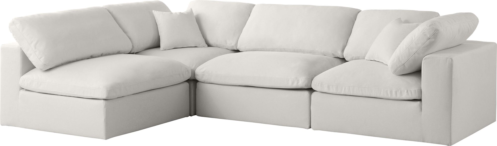 Plush 105" 4-Piece Velvet Standard Comfort Modular Corner Sectional