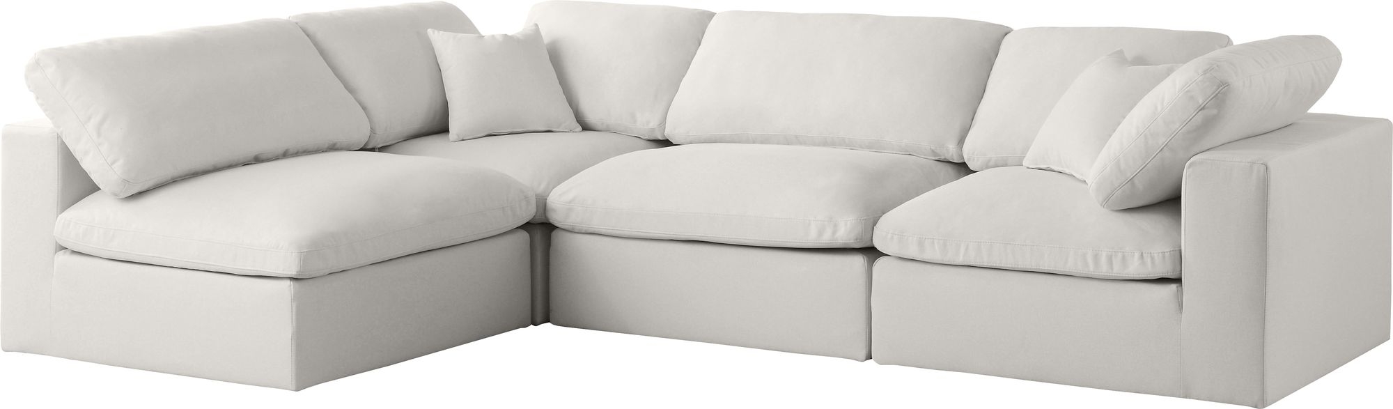 Plush 105" 4-Piece Velvet Standard Comfort Modular Corner Sectional