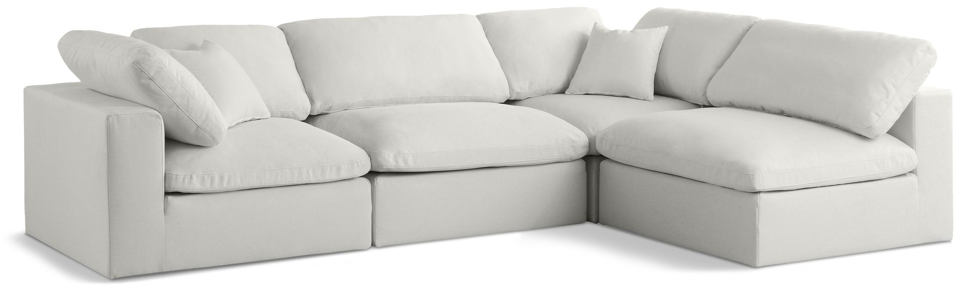 Plush 105" 4-Piece Velvet Standard Comfort Modular Corner Sectional