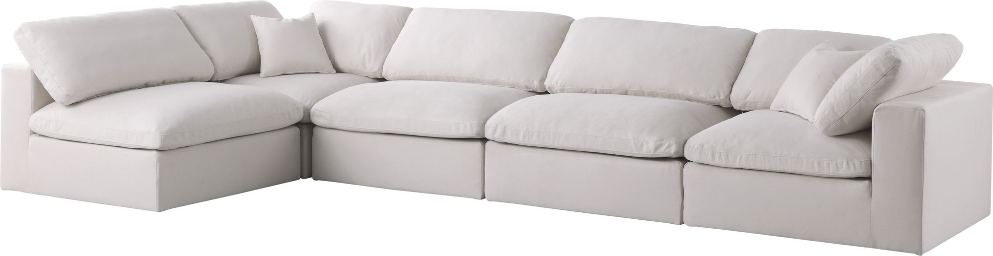 Plush 140" 5-Piece Velvet Standard Comfort Modular Corner Sectional