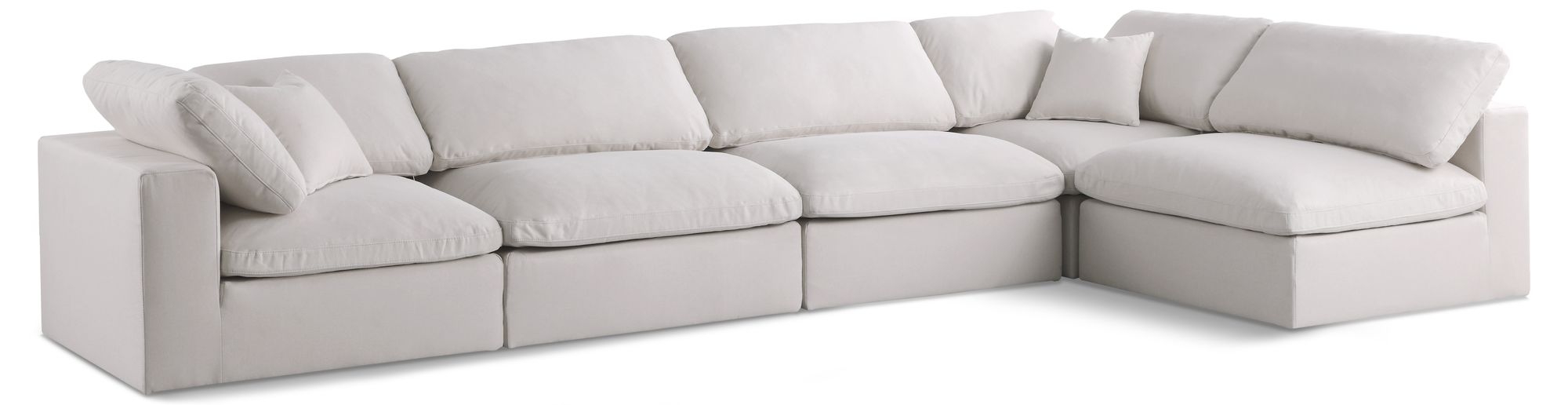 Plush 140" 5-Piece Velvet Standard Comfort Modular Corner Sectional