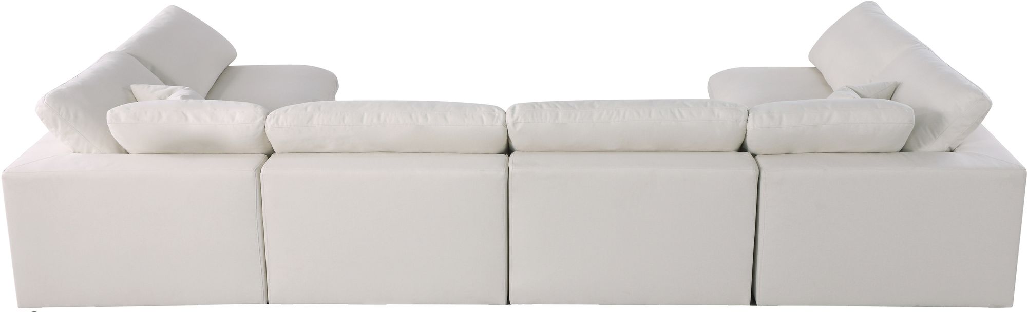 Plush 140" 6-Piece Velvet Standard Comfort Modular U-Shape Corner Sectional