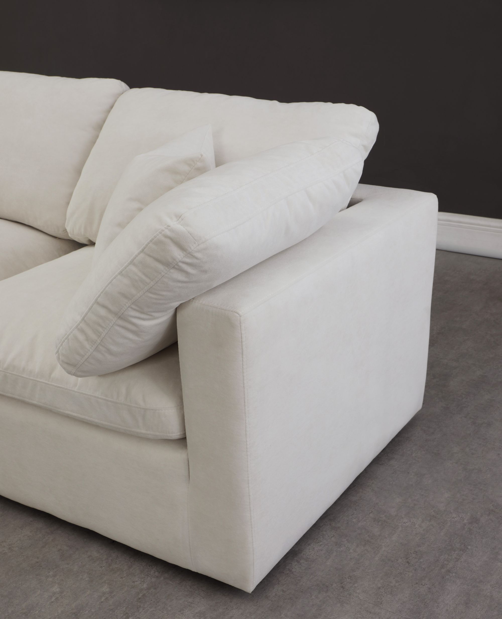 Plush 175" 7-Piece Velvet Standard Comfort Modular Sectional