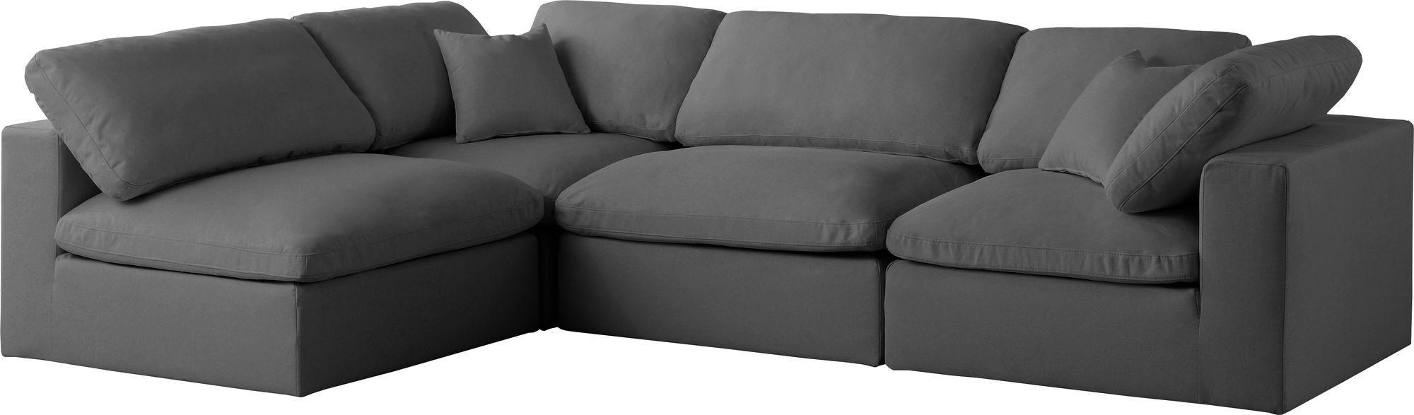 Plush 105" 4-Piece Velvet Standard Comfort Modular Corner Sectional