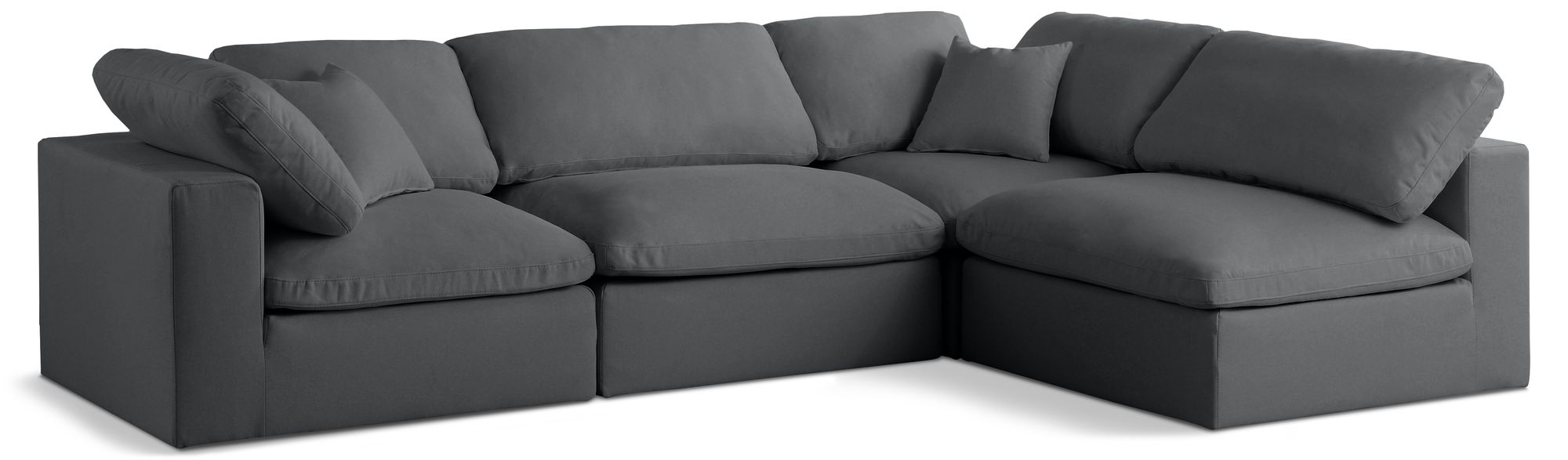 Plush 105" 4-Piece Velvet Standard Comfort Modular Corner Sectional