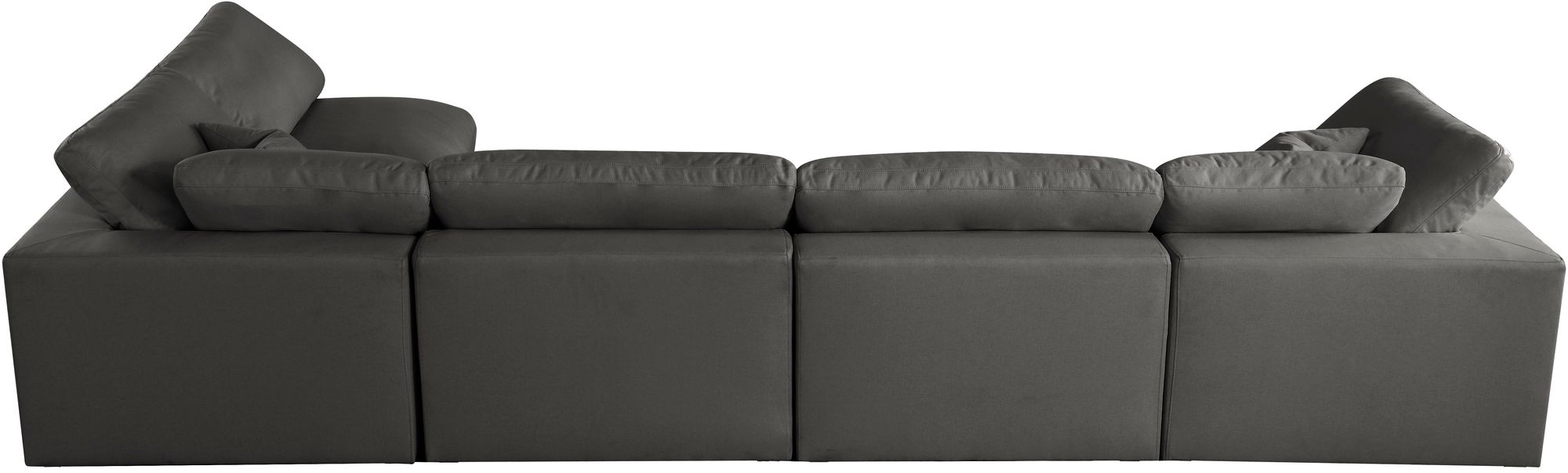 Plush 140" 5-Piece Velvet Standard Comfort Modular Corner Sectional