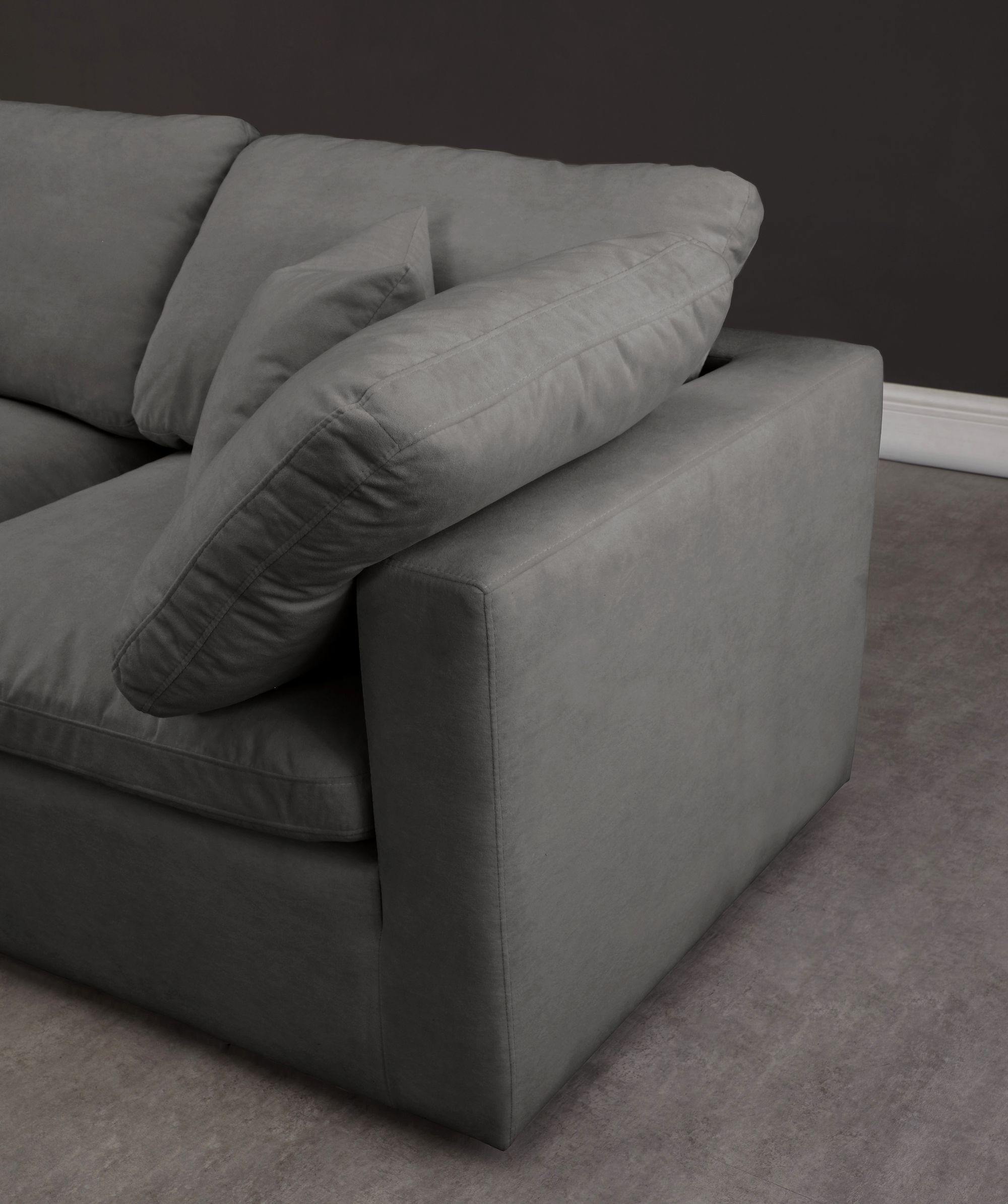 Plush 140" 5-Piece Velvet Standard Comfort Modular Corner Sectional
