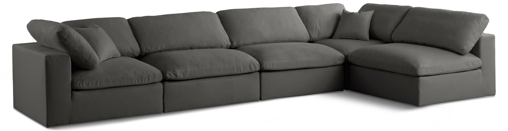 Plush 140" 5-Piece Velvet Standard Comfort Modular Corner Sectional