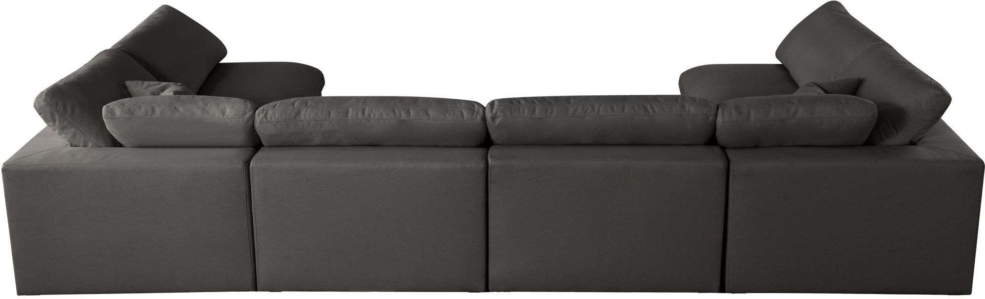 Plush 140" 6-Piece Velvet Standard Comfort Modular U-Shape Corner Sectional
