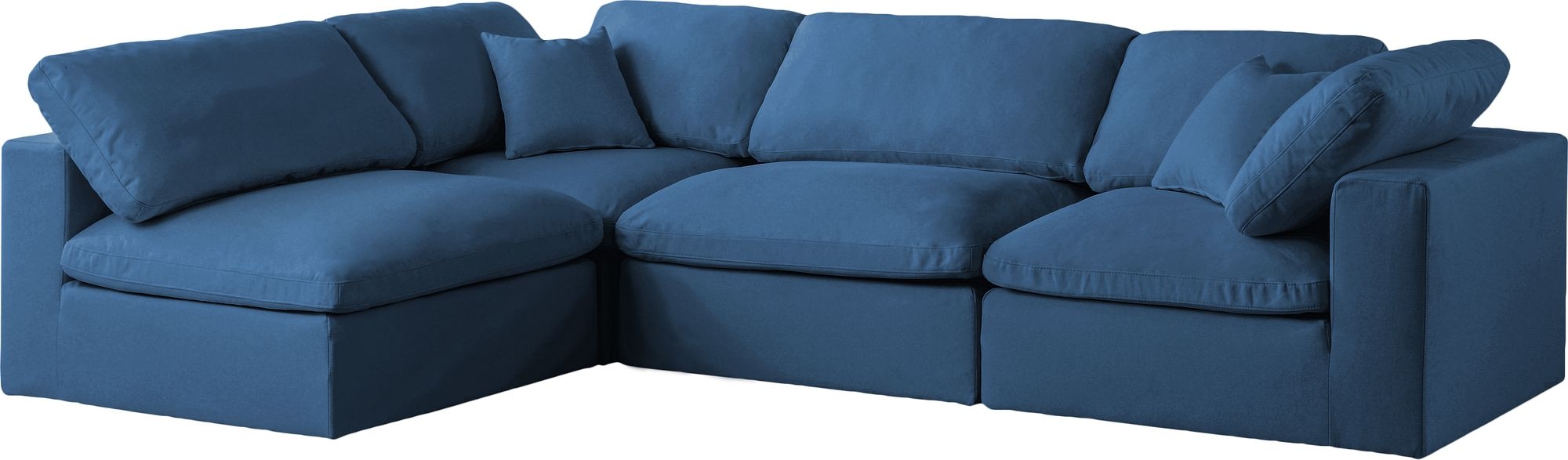 Plush 105" 4-Piece Velvet Standard Comfort Modular Corner Sectional