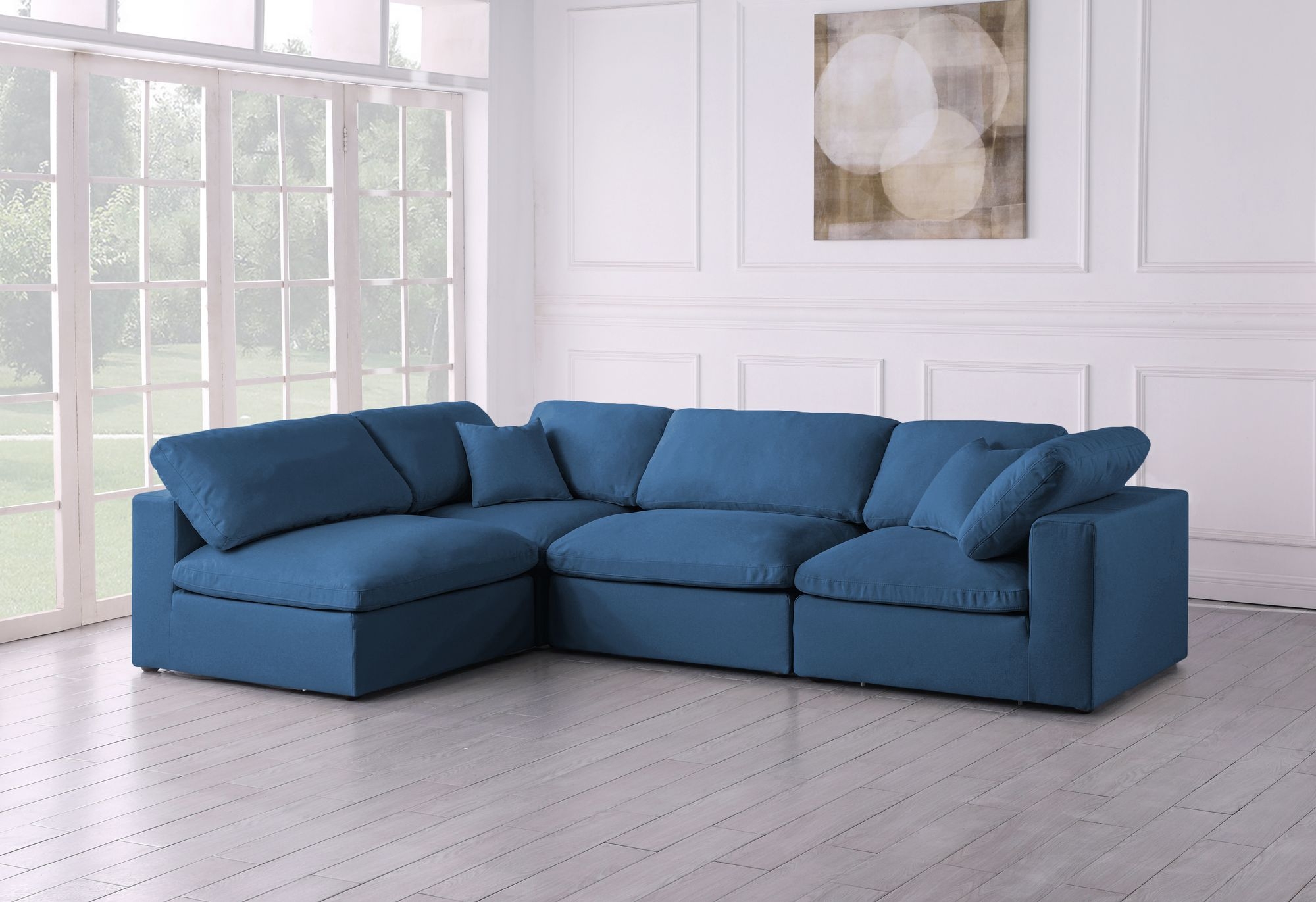 Plush 105" 4-Piece Velvet Standard Comfort Modular Corner Sectional