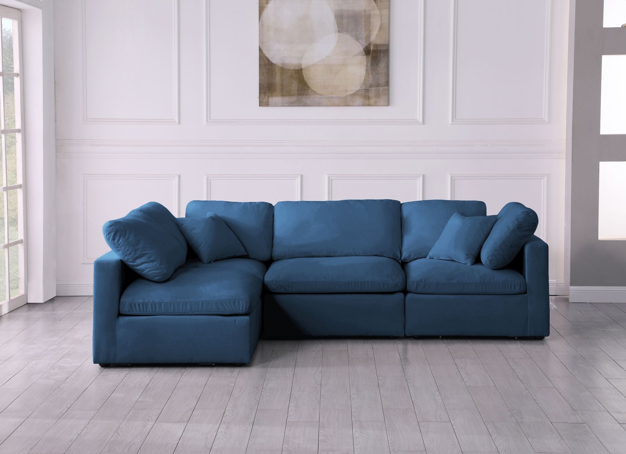Plush 105" 4-Piece Velvet Standard Comfort Modular Corner Sectional