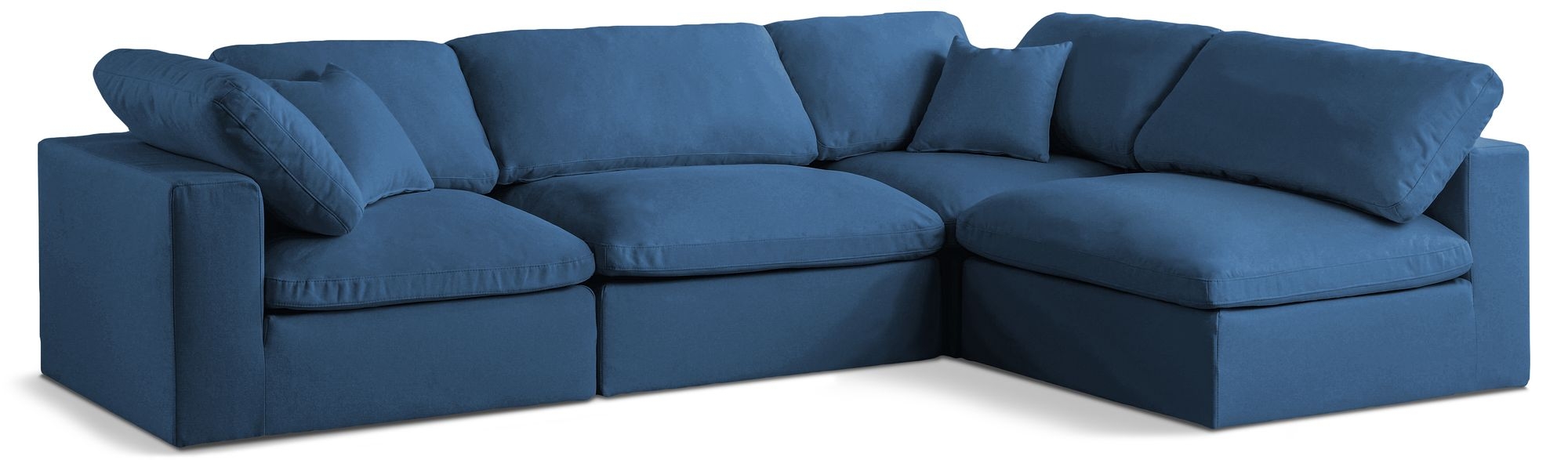 Plush 105" 4-Piece Velvet Standard Comfort Modular Corner Sectional