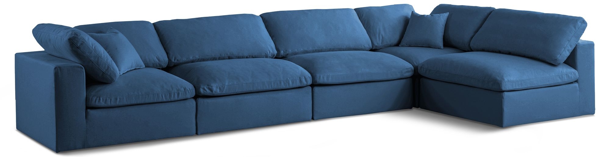 Plush 140" 5-Piece Velvet Standard Comfort Modular Corner Sectional