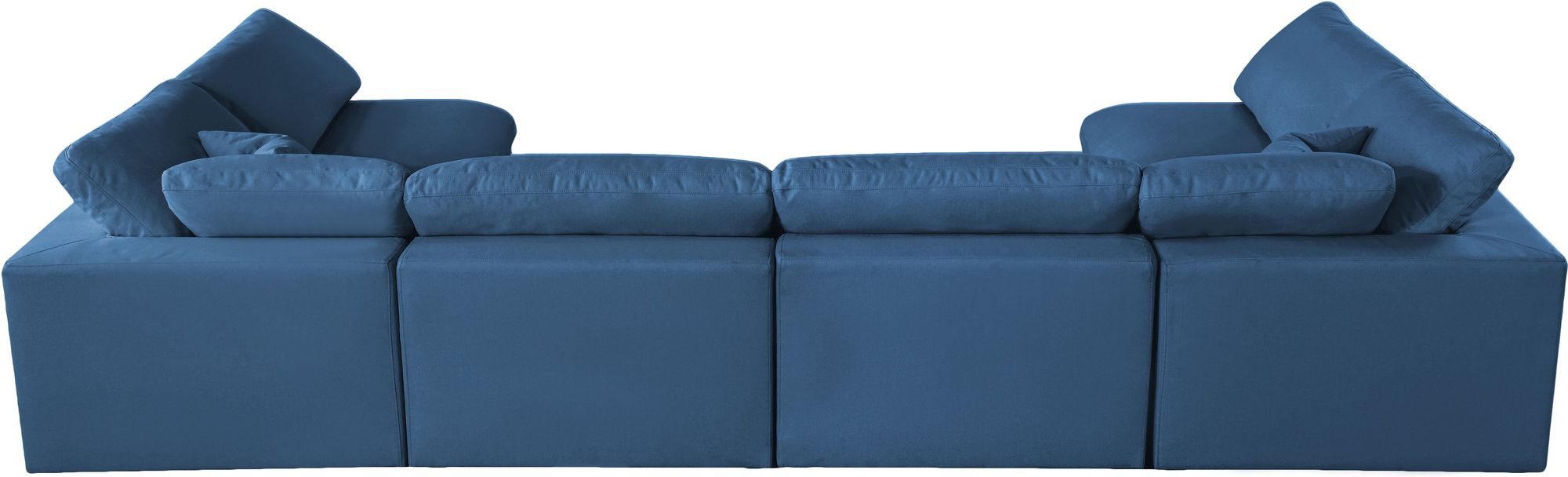Plush 140" 6-Piece Velvet Standard Comfort Modular U-Shape Corner Sectional