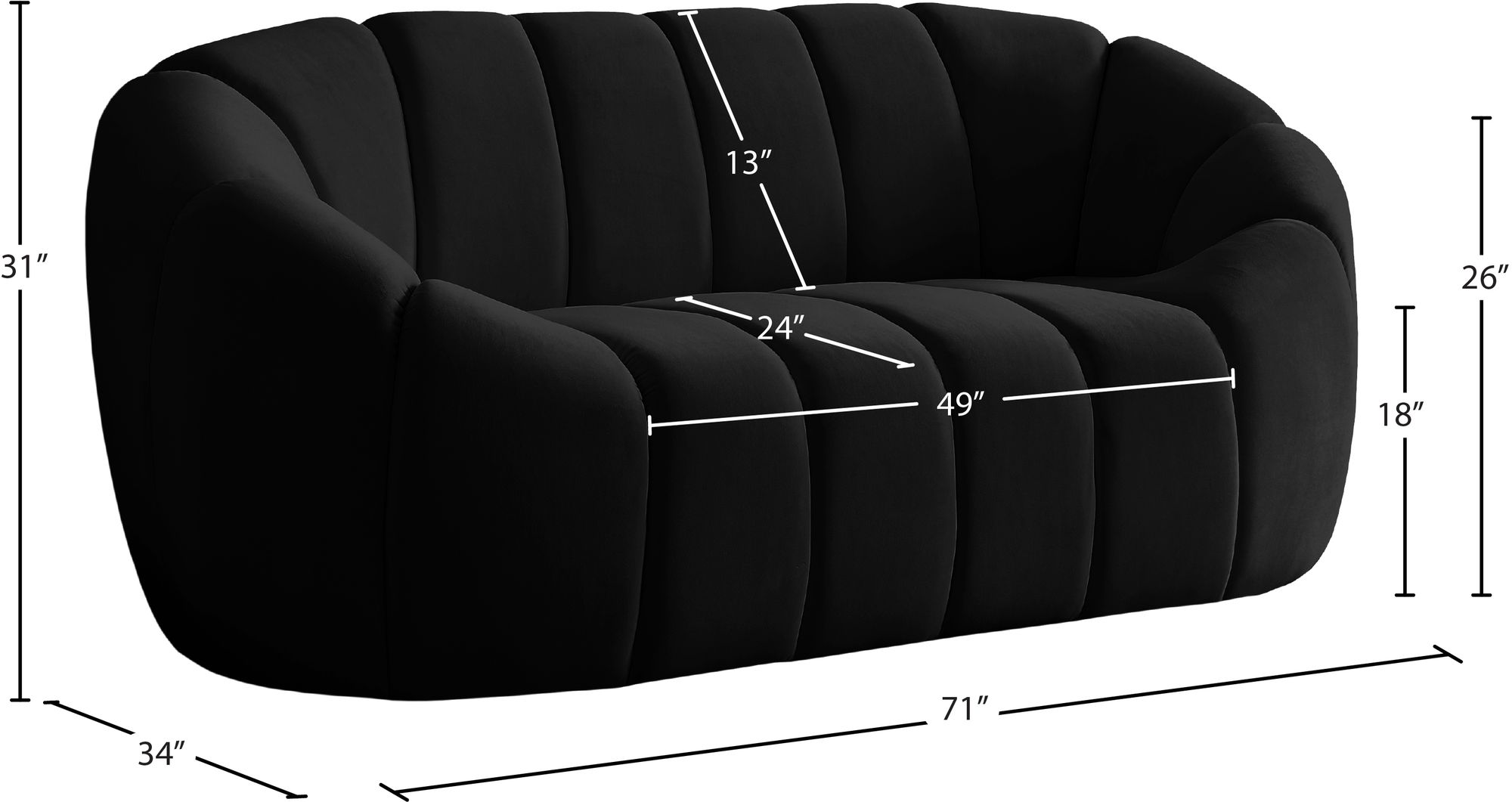 Elijah Velvet Loveseat