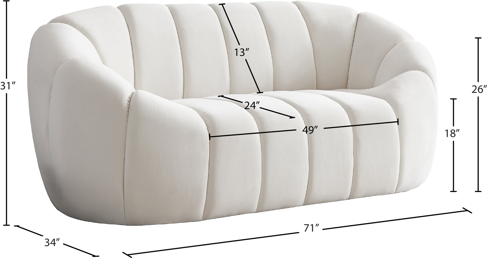 Elijah Velvet Loveseat