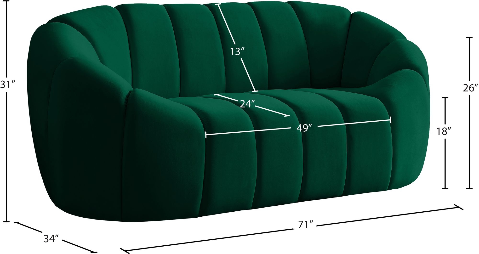 Elijah Velvet Loveseat