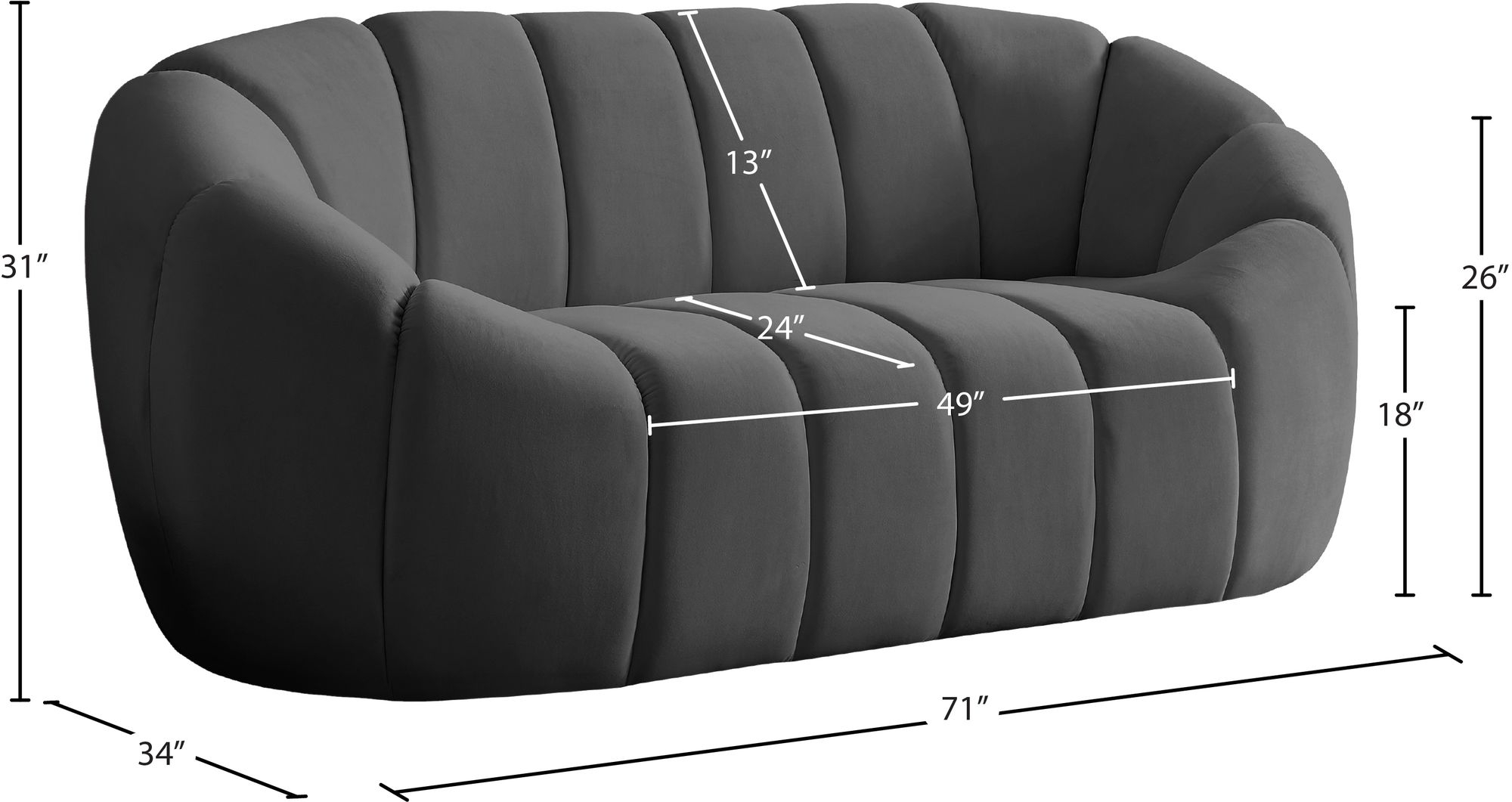 Elijah Velvet Loveseat