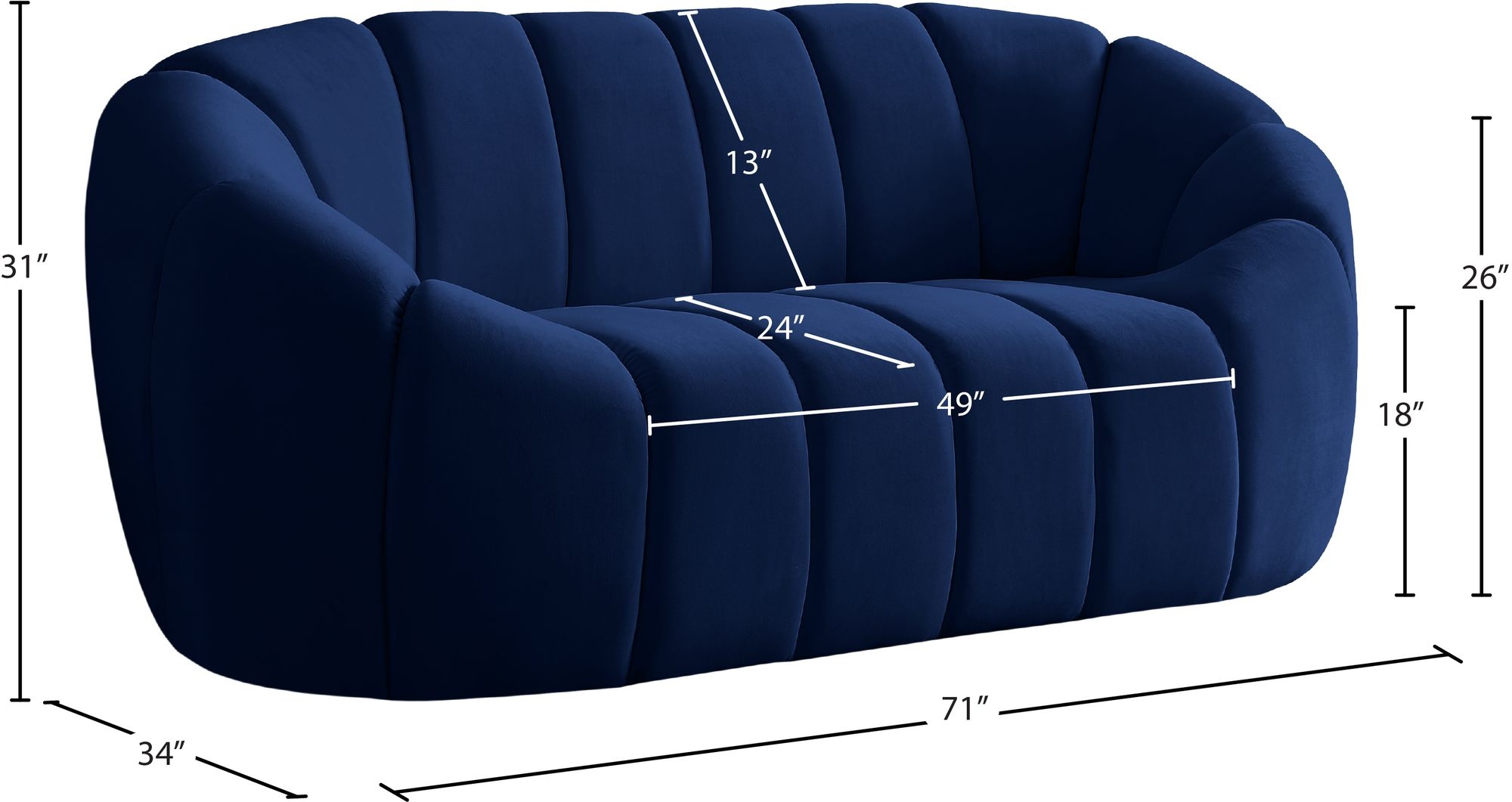 Elijah Velvet Loveseat