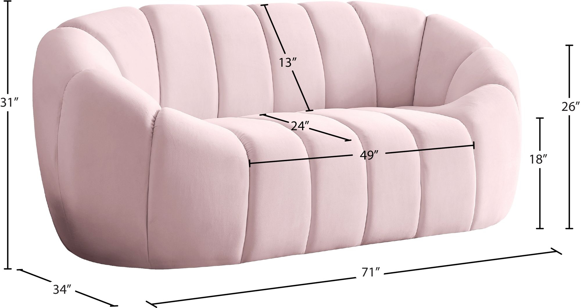 Elijah Velvet Loveseat