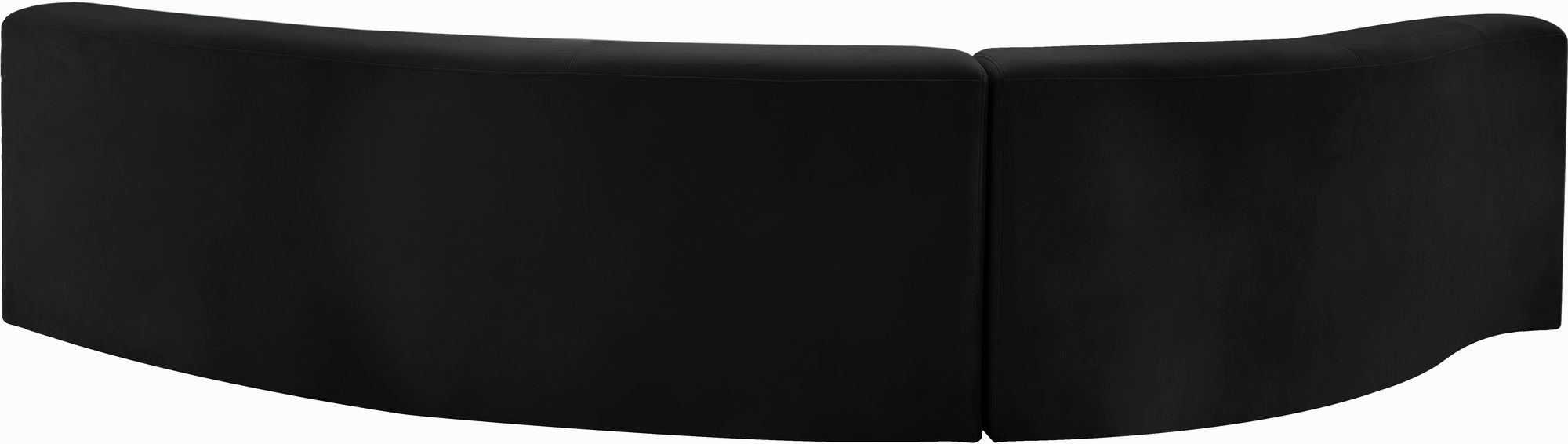Meridian Furniture Black Velvet Sectional Back
