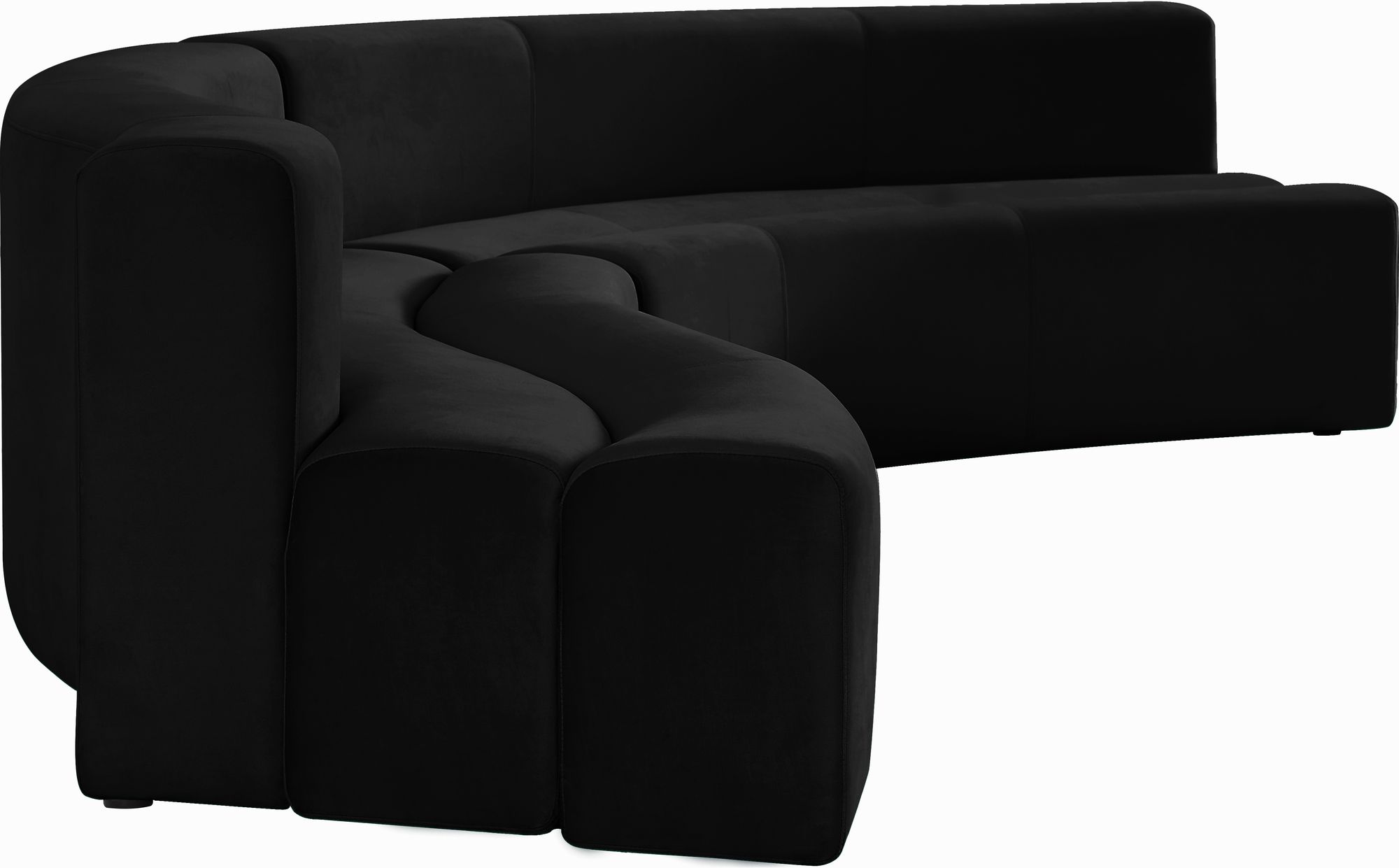 Black Velvet Sectional Side by Meridian