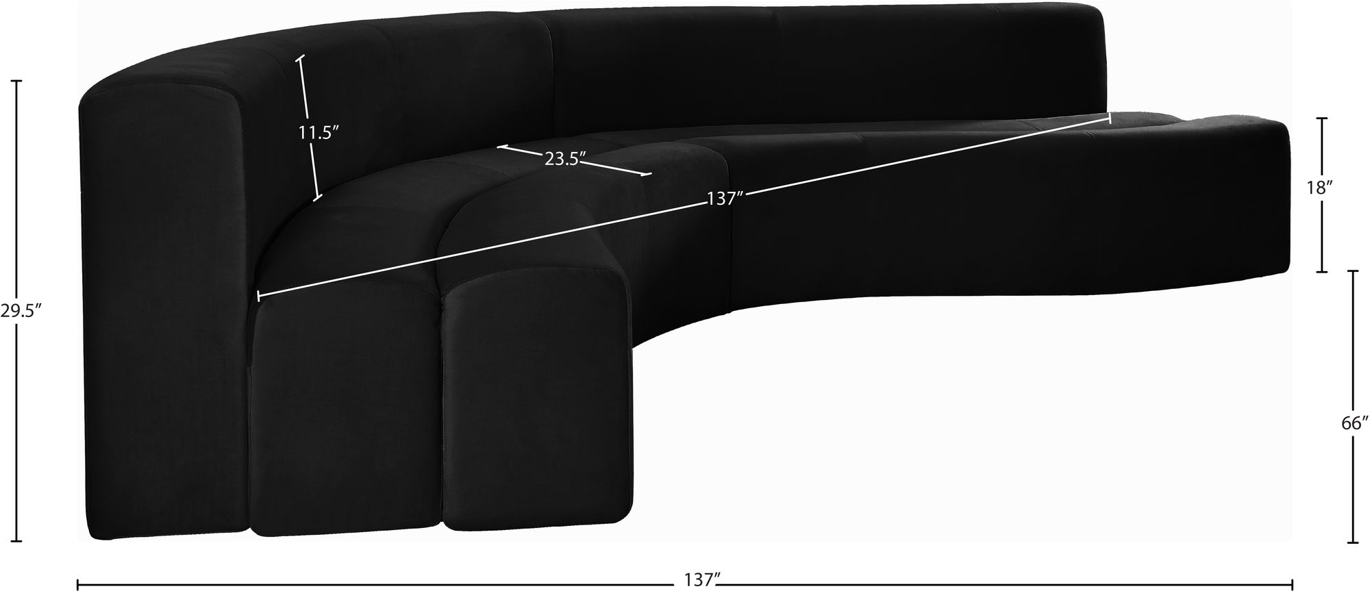 Curl 2-Piece Velvet Sectional